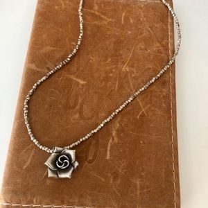 Silver beaded necklace